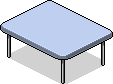 Hellblauer Küchentisch