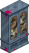 Blutverschmiertes gotisches Bücherregal