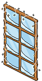 Verschneites Fenster