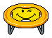 Gelbes Smiley-Trampolin