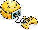 Gelbe Smiley-Konsole