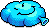 Blaues Smiley-Furzkissen