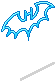 Blauer Fledermaus-Aufkleber