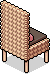 Pinker Rattanstuhl
