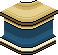 Dunkelblaue Goldmode-Ecktheke