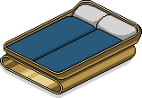 Dunkelblaues Goldmode-Doppelbett