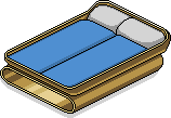 Blaues Goldmode-Doppelbett
