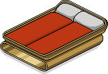 Rotes Goldmode-Doppelbett