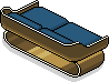 Dunkelblaues Goldmode-Sofa