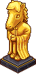 Goldene Pferdestatue