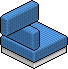 Blauer Ecksessel