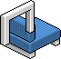 Blauer Ecksessel