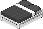 Schwarzes Doppelbett