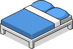 Blaues Doppelbett