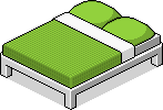 Grünes Doppelbett