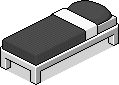 Einzelbett in schwarz