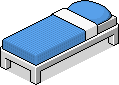 Einzelbett in blau