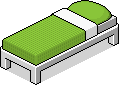 Einzelbett in grün