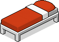 Einzelbett in rot